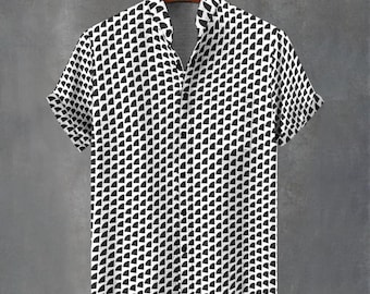 Abstract Geometric Cotton Button-Down Shirt – Party Favours Shirt Co
