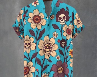 Button Up Shirt Men&#39;s Party Vibe Hawaiian Style Retro Graphic Shirt For Men