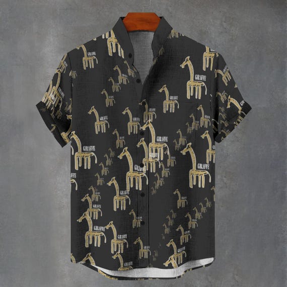giraffe dress shirt Giraffe Print Button-Down Shirt