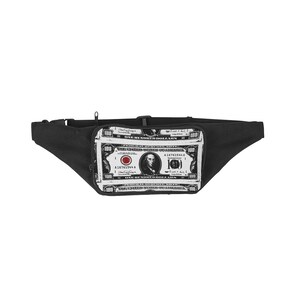Borsa a tracolla con soldi sopra - Party Favours Shirt Co - Banconota americana astratta da 100 dollari con logo circolare - Borsa per soldi americana