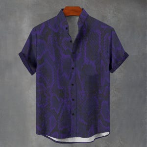Schlangenhaut Tierdruck Baumwolle Button Down Shirt, Party Urlaub