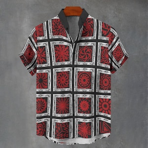 Floral Print Digital Art Party Shirt All Over Flower Print Gift For Him or Her Button Up Mans Button Down Fancy Shirt.