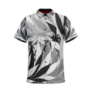 Cotton Button Up Shirt Men&#39;s Party Vibe Hawaiian Style Retro Graphic Shirt For Men