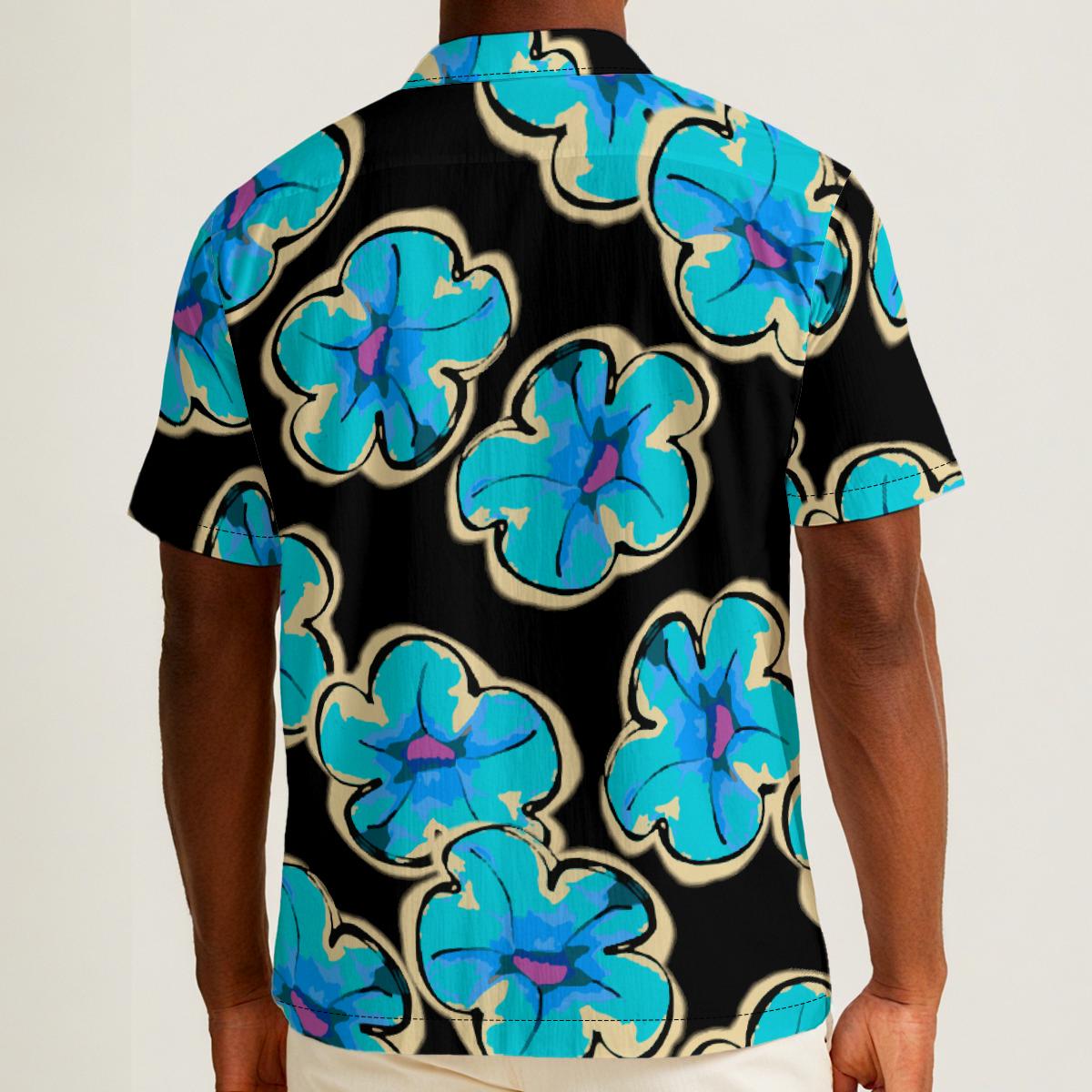 Men's Hawaiian Shirt, Floral Skull Print - Cotton Spandex Blend - Etsy