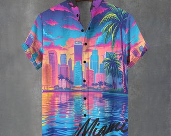 Miami Vice button-down shirt – abstract zomerfeestthema