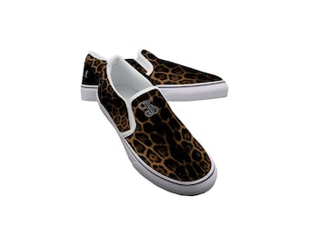 Mocasines de lona sin cordones - Calzado casual de verano con estampado abstracto de jaguar/leopardo