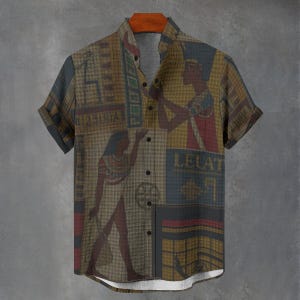 Button Up Shirt Men&#39;s Party Vibe Hawaiian Style Retro Graphic Shirt For Men