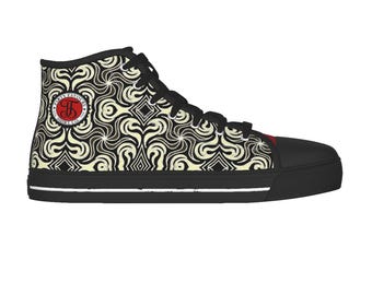 Zapatillas altas de lona con cordones - Calzado veraniego de estilo geométrico abstracto