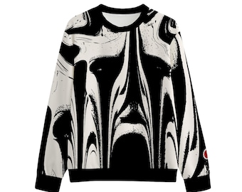 Warped Face Graphic Crewneck Sweater – Retro Party Style