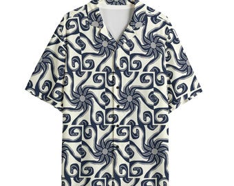 Men's Psychedelic Rayon Button-Down Shirt – Rave Festival Swirl