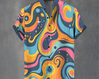 Camicia hawaiana da uomo con stampa 3D, per il tempo libero, divertente