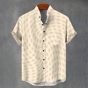 Button Up Shirt Men&#39;s Party Vibe Hawaiian Style Retro Graphic Shirt For Men
