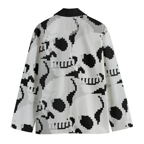 Pixelated Skull Print Blazer - Abstract Party Suit Jacket - Etsy UK