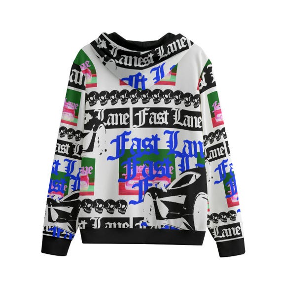 Skull & Exotic Car Zip-up Hoodie – Abstract Y2K Print - Etsy