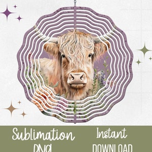Wind Spinner Sublimation Designs Wind Spinner Wind Spinner Designs Wind Spinner png Highland Cow Windspinner