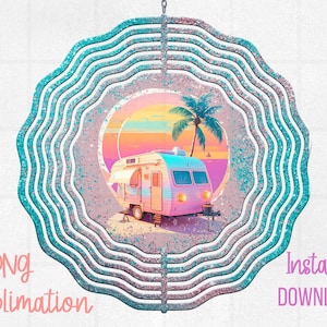 Wind Spinner Sublimation Designs Wind Spinner Wind Spinner Designs Wind Spinner png Retro Camper png Boho Camper png Camper Decor