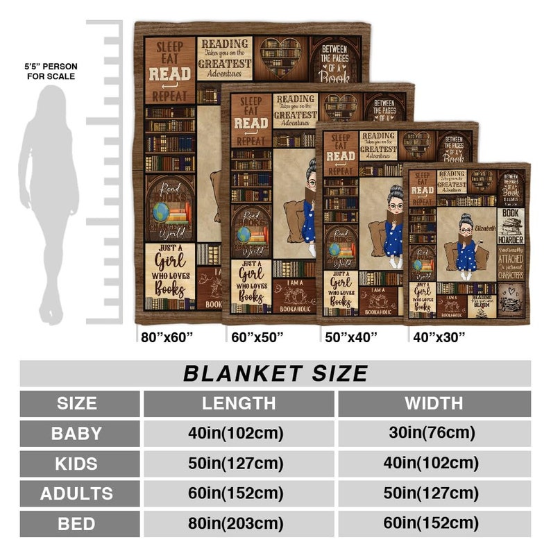 Personalized Book Lovers Throw Blanket for Reader, Bookworm, Book Blanket, Reading Lover Gift