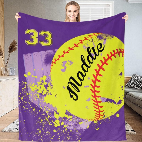 Softball Blanket Etsy
