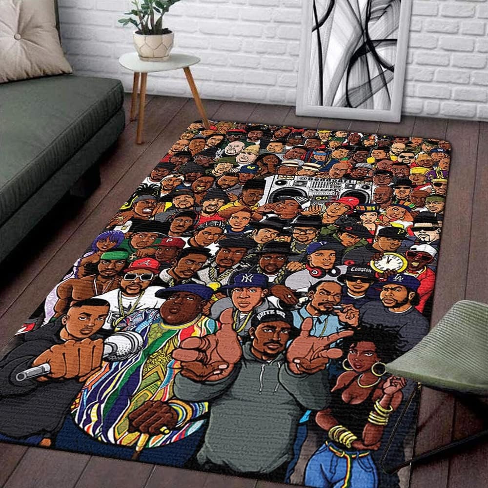 Hip Hop Rap Star Area Rug Carpet Bedroom Family Gift US Decor - Peto Rugs