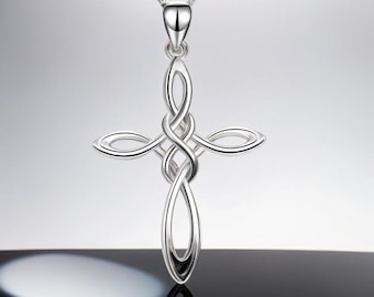 Celtic Knot Cross Necklace Sterling Silver Infinity Love Heart Pendant ...