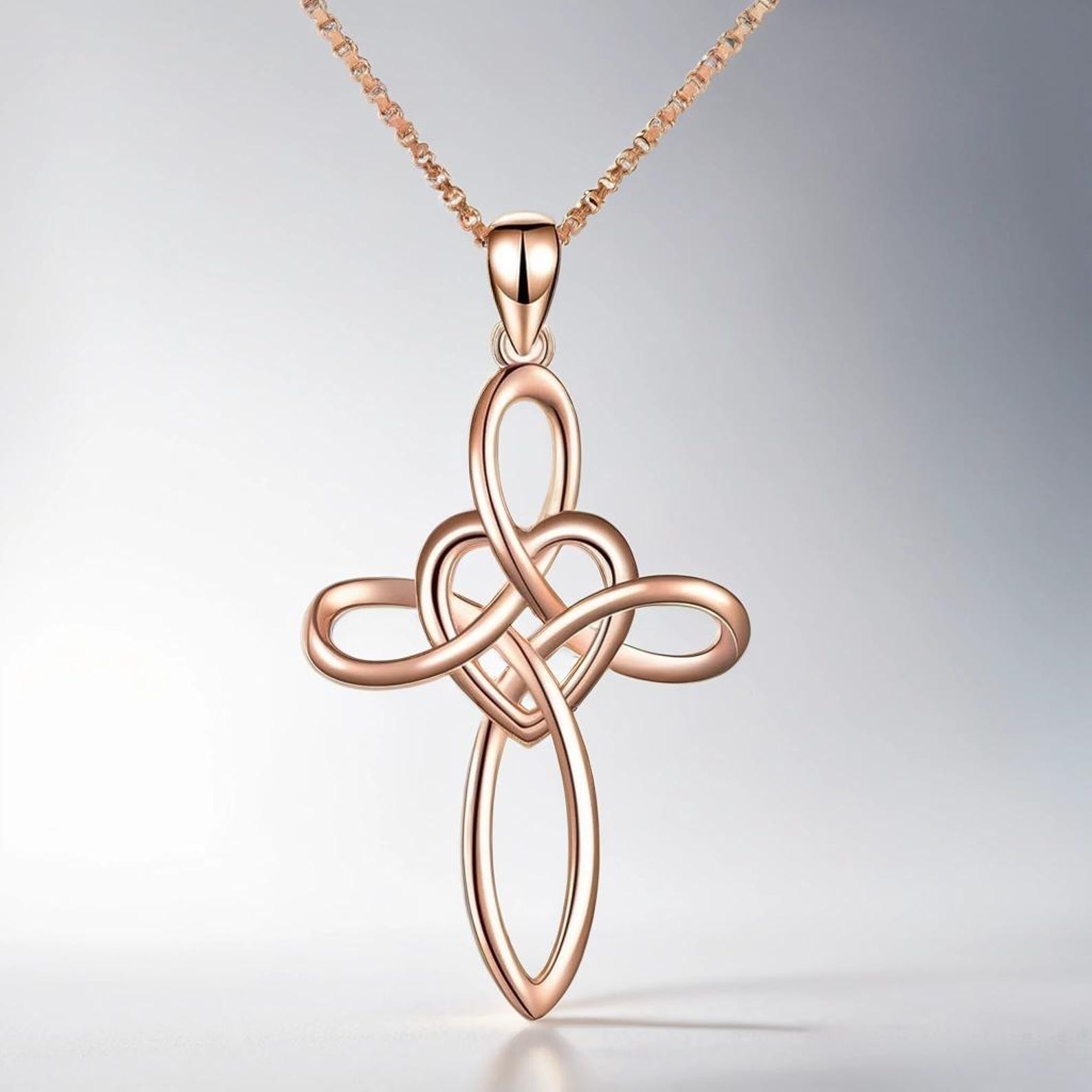 Celtic Knot Cross Necklace Sterling Silver Infinity Love Heart Pendant ...