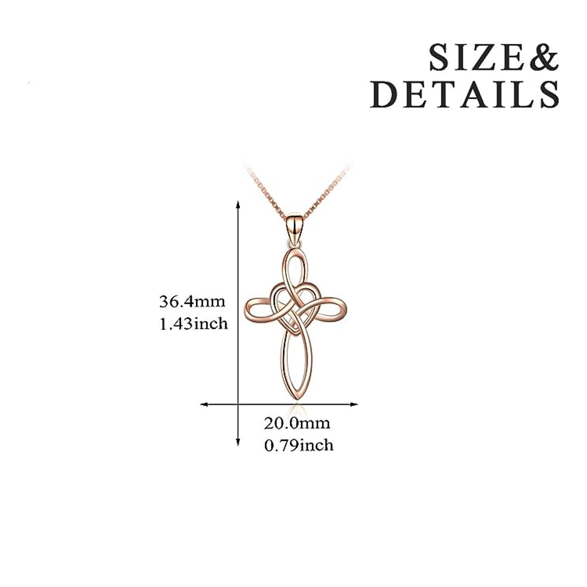 Celtic Knot Cross Necklace Sterling Silver Infinity Love Heart Pendant