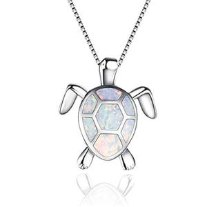 Opal Sea Turtle Necklace Sterling Silver • Ocean Animal Jewelry for Women • Beach Gift for Her • Turtle Lover Necklace • Turtle Lover Gift
