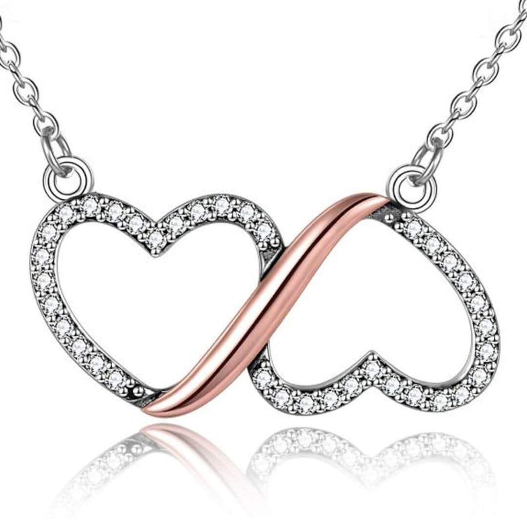 Double heart shop infinity necklace