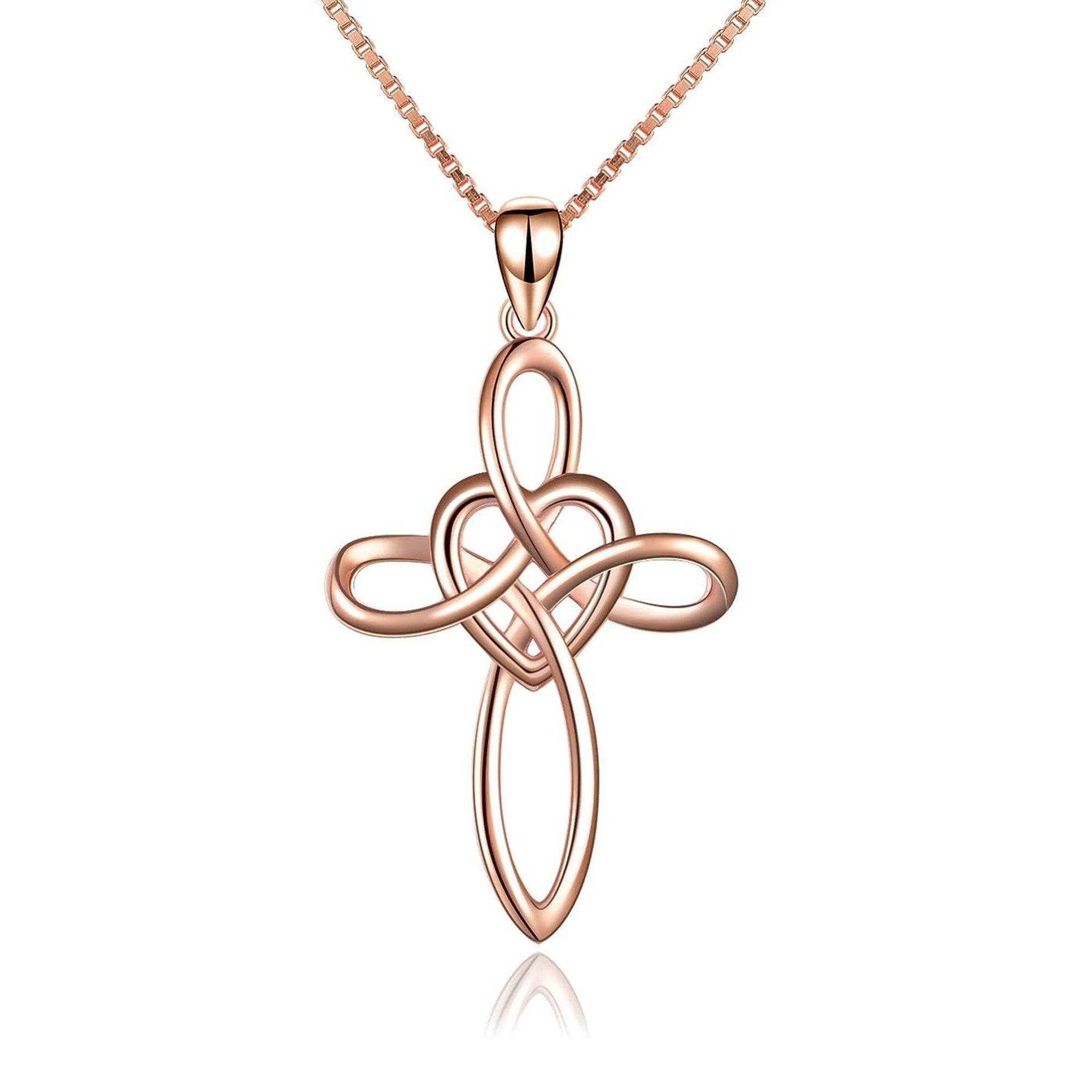 Celtic Knot Cross Necklace Sterling Silver Infinity Love Heart Pendant ...