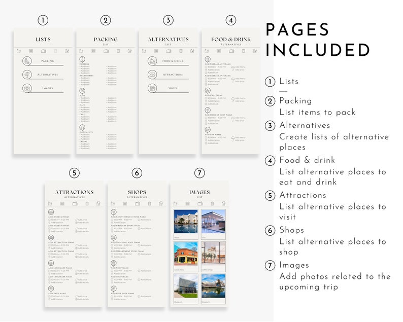 Digital Travel Itinerary Template, Trip Itinerary Digital Template ...