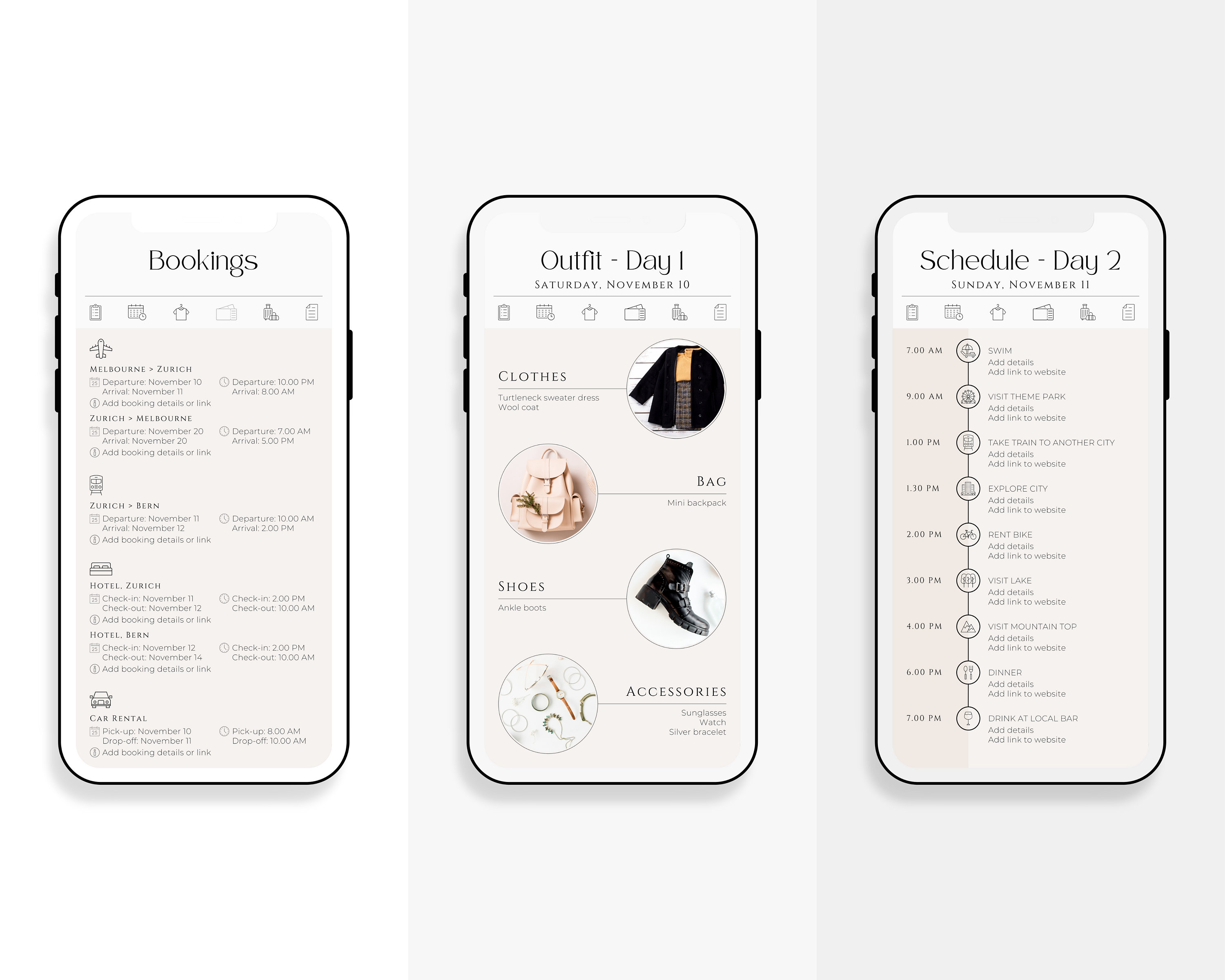 Digital Travel Itinerary Template Travel Checklist Digital Etsy