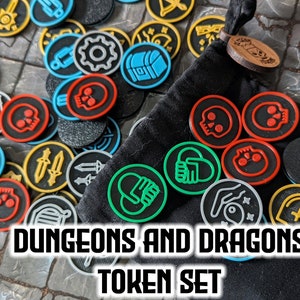 Dungeons and Dragons Tokens / DND Token Set - Monsters, Classes, NPCs, Allies - 3D Printed