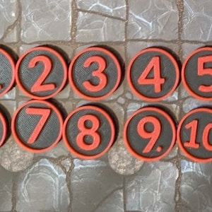 Numbered Tokens (1-10) - Dungeons and Dragons Tokens / Game Tokens / Dungeon Master Tokens / DND Game Accessories