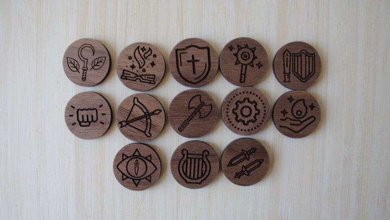 D&amp;D Character Class Tokens Dungeons and Dragons Tokens / | Etsy