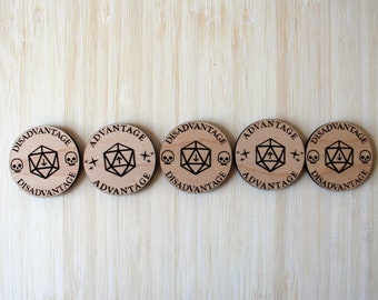 Advantage / Disadvantage Tokens - Dungeons and Dragons Tokens / Dungeon Master Tokens / DND Accessories