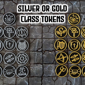 D&D Character Class Tokens - Dungeons and Dragons Tokens / Dungeon Master Tokens / DND Accessories