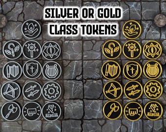 D&D Character Class Tokens - Dungeons and Dragons Tokens / Dungeon Master Tokens / DND Accessories