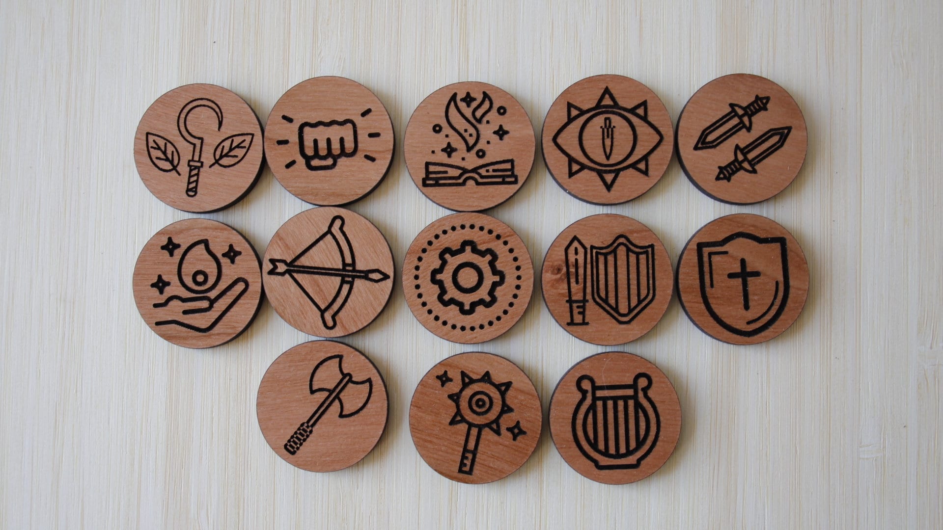 D&amp;D Character Class Tokens Dungeons and Dragons Tokens / | Etsy