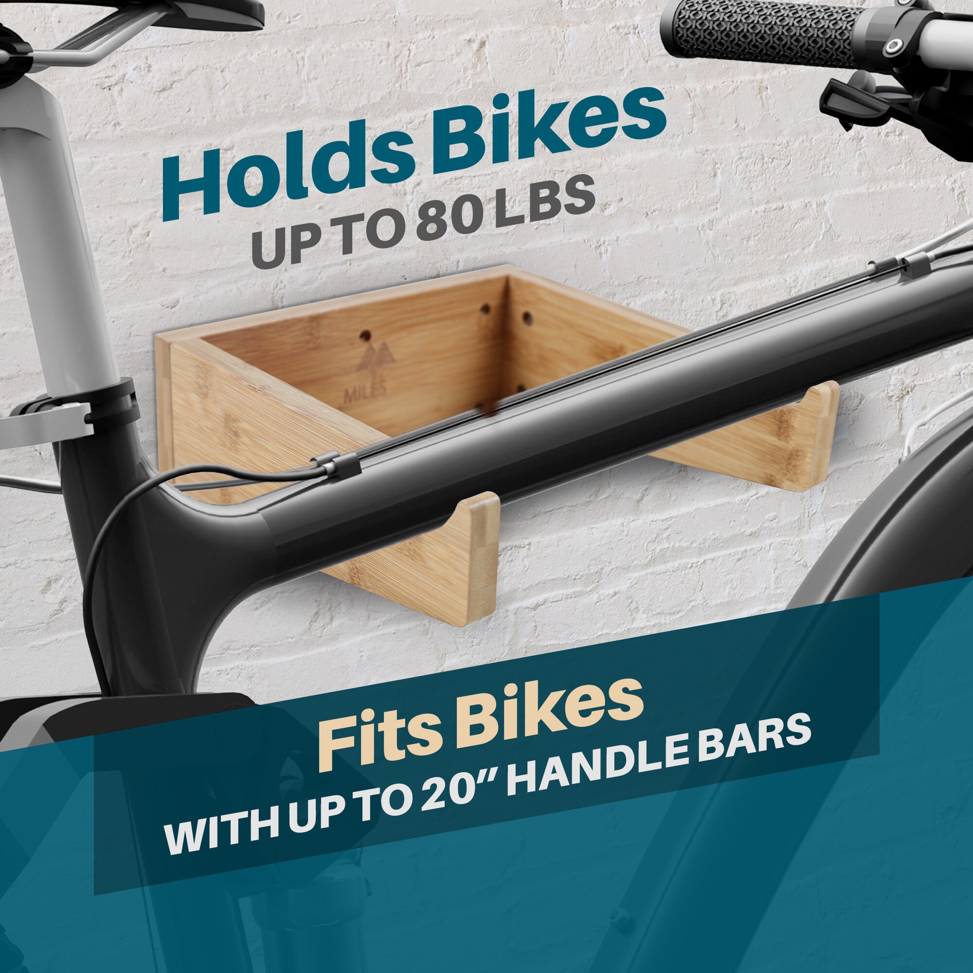 Bamboo Road Bike Wall Mount Durable, Elegant, Compact Wall Bike Rack