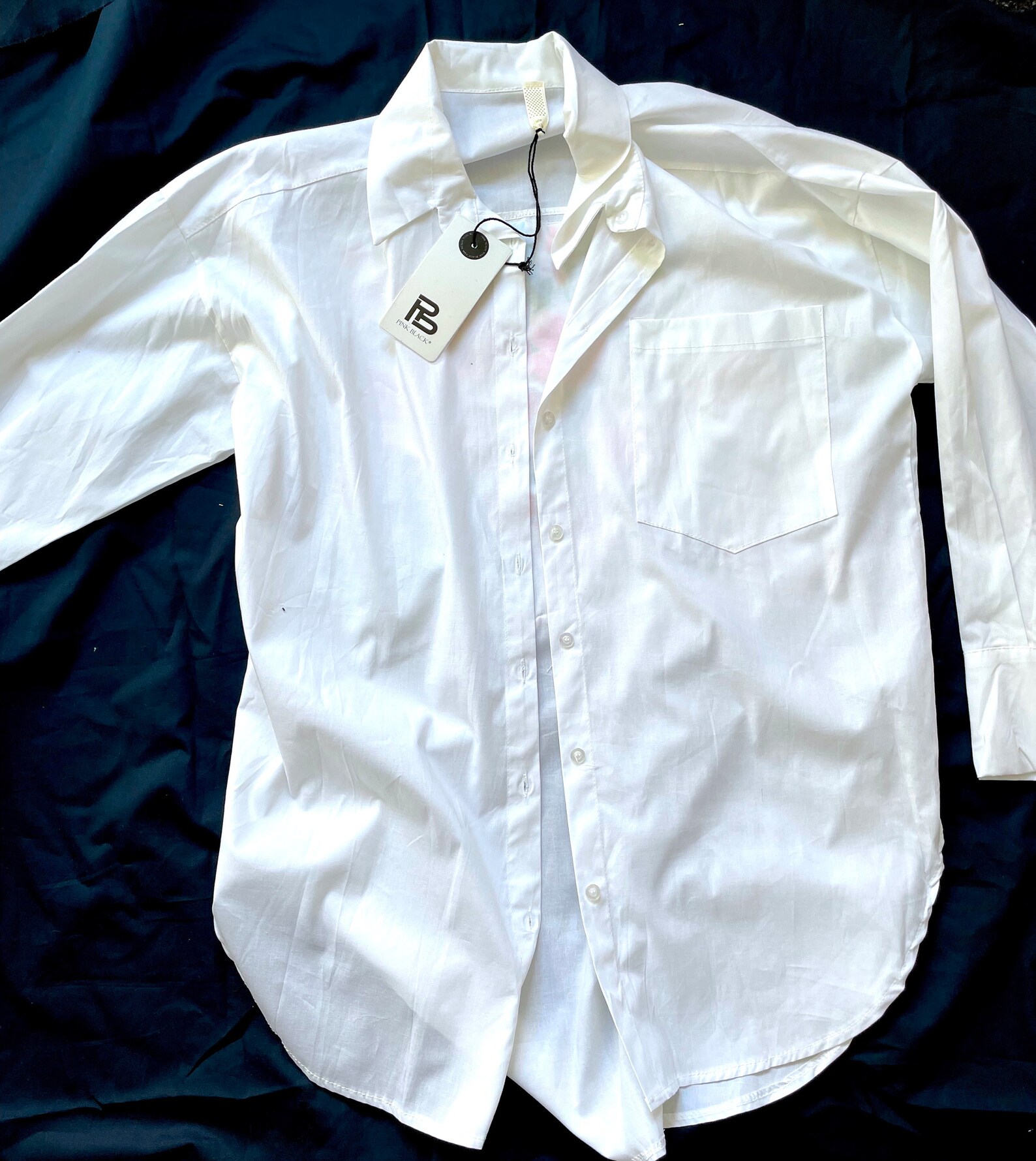 Women's Embroidered White Shirt with Lace Hem Detail