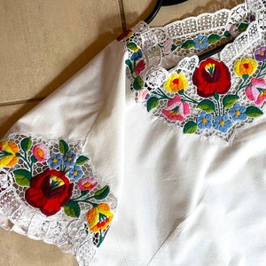 Vintage Hungarian Handmade Blouse. Colorful Hand Embroidered Outfit ...