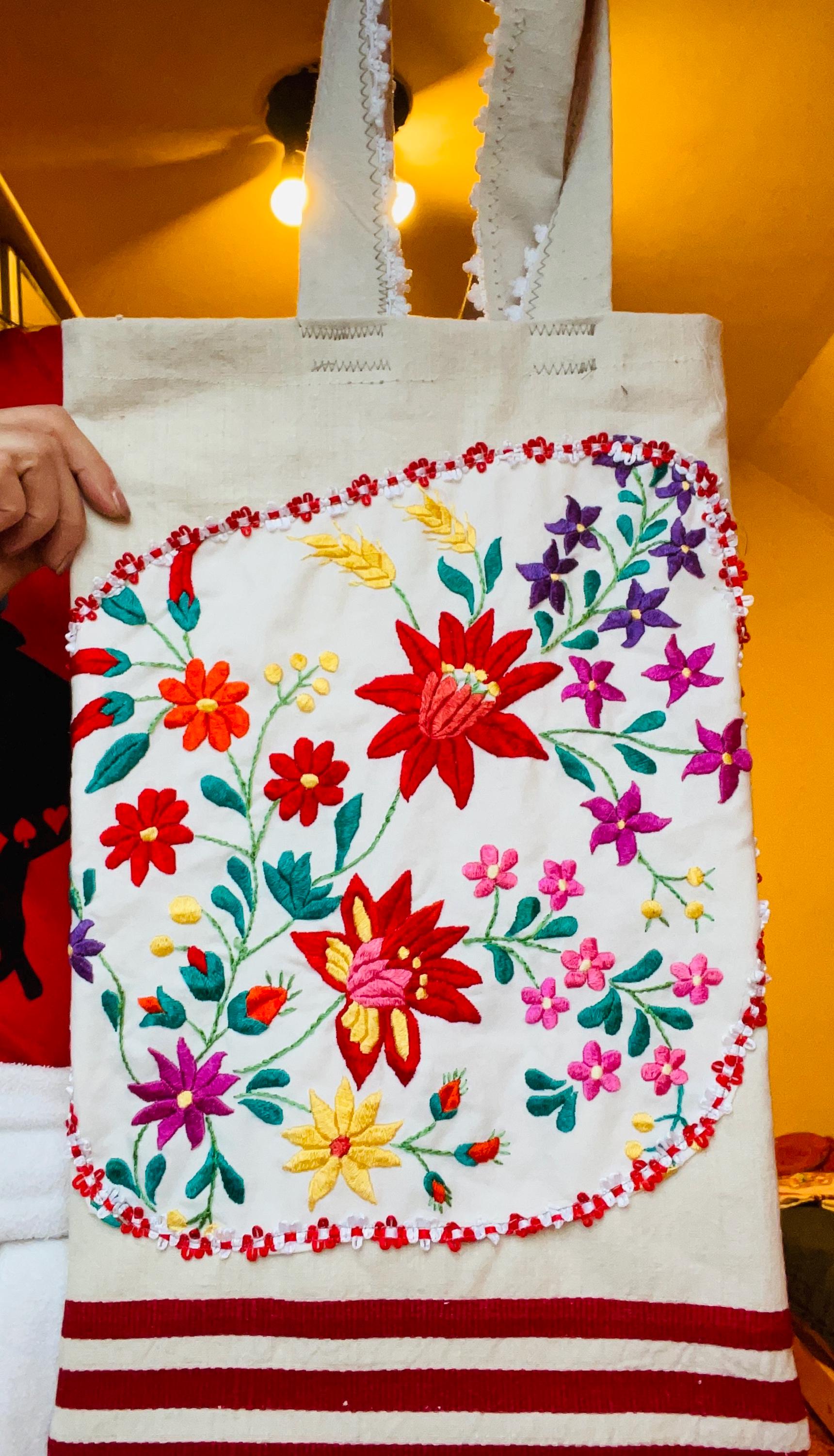 ハンガリー刺繍のハンドメイドトートバッグ｜カロチャの民芸品
