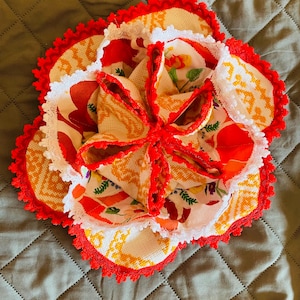 Hand embroidered traditional HUNGARIAN embroidery decor .Handcrafted Folk Flower Design