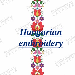 Hungarian embroidery design. Flowers embroidery pattern for hand embroidery. Colorful floral embroidery file. Instant download digital file.