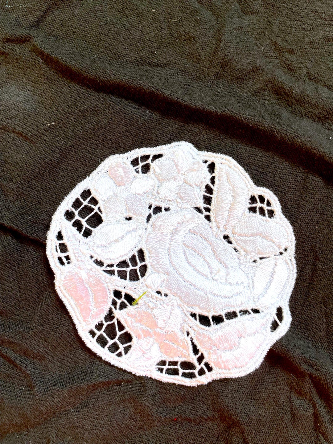Handmade White Hungarian Embroidered Coaster: Floral Lace Centerpiece ...