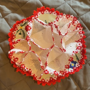 Hand embroidered traditional HUNGARIAN embroidery decor .Handcrafted Folk Flower Design