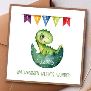 Persönliche Karte zur Geburt I Klappkarte I Personalisierbar mit Name und Datum I Baby I Geburt I Gratulation