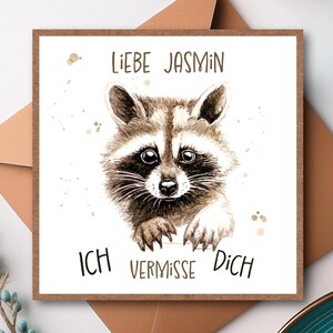 Personalisierbare Karte I Klappkarte I Persönlich mit Name I Ich vermisse dich I Trennung I Affirmation