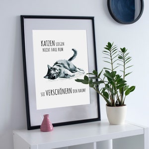 Poster Katze mit Lebensweisheit I Geschenk für Katzenliebhaber I Küchenkunst I Katzenmama