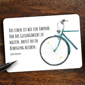 Postkarte Fahrrad mit Lebensweisheit I Küchenkunst I Post I Grußkarte I Geschenk
